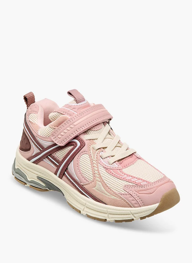 JUNIORS Panelled Sneakers with Hook and Loop Closure