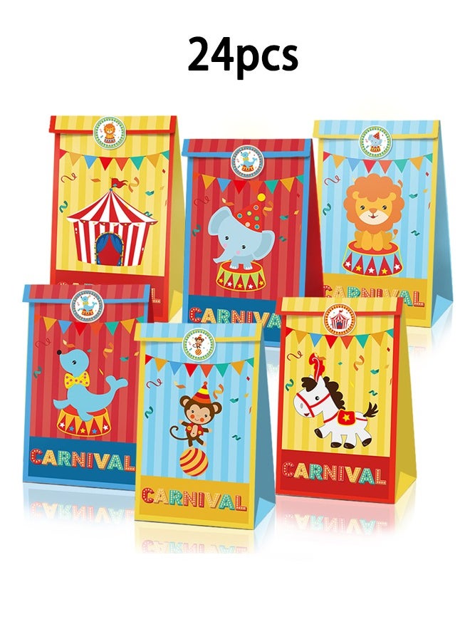 Zeemey 24 Pieces Party Favor Bags,Shopping Bag,Party Bags For Kids, supplies Snack candy Gift Bag Food Bags,Double-Sided Bags For Birthday Wedding Celebrations Party Favors 22*12*8  - Image 1