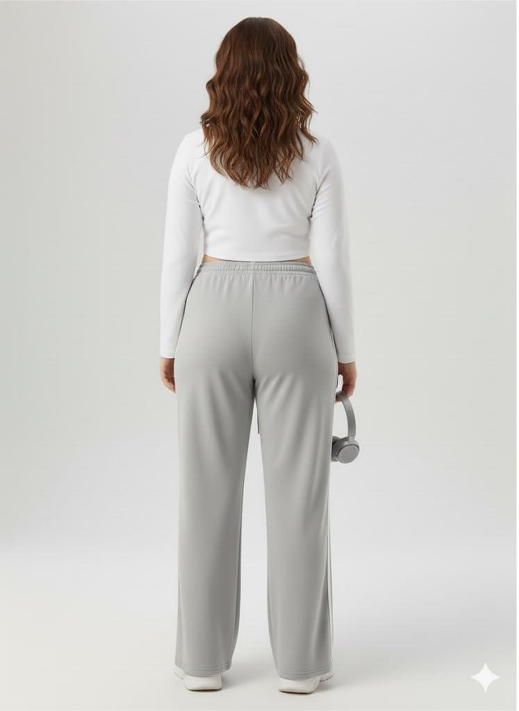 FASHA Women Joggers – High Waist Cotton Track Pants with Pockets | Gym Jogger Pants for Women | Casual Travel Lounge Wear Grey - Image 2