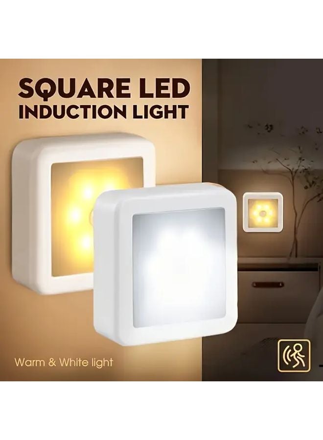 6 قطع مصباح ليلي LED أبيض بحساس حركة لغرفة النوم الحمام الممر الدرج - Image 2