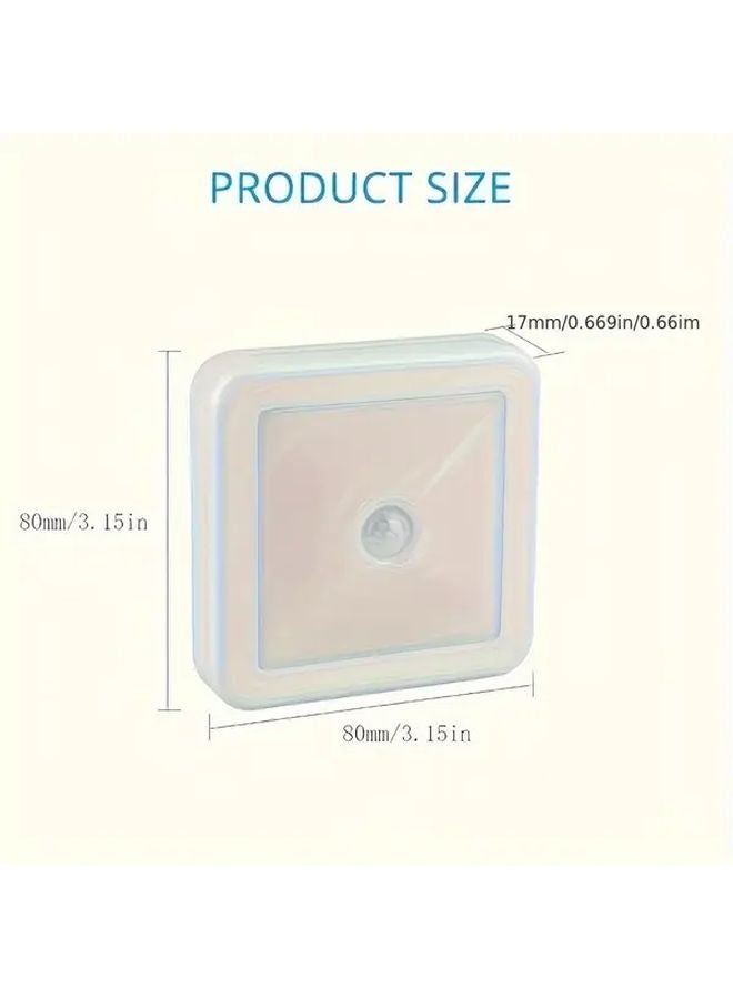 6 قطع مصباح ليلي LED أبيض بحساس حركة لغرفة النوم الحمام الممر الدرج - Image 3