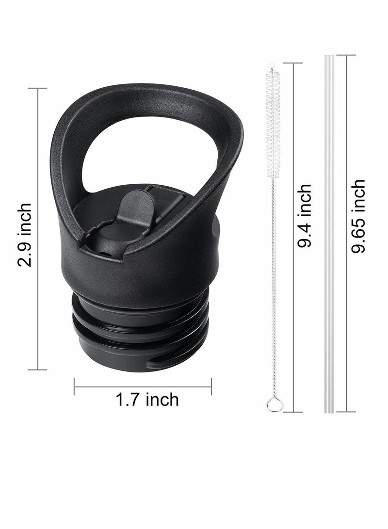 Generic Straw Lid for Hydro Flask Standard Mouth Water Bottle, with Straws and Flexible Handle fits Hydroflask 12 - 64 oz, Sports Cap Flip Top Replacement - Image 4