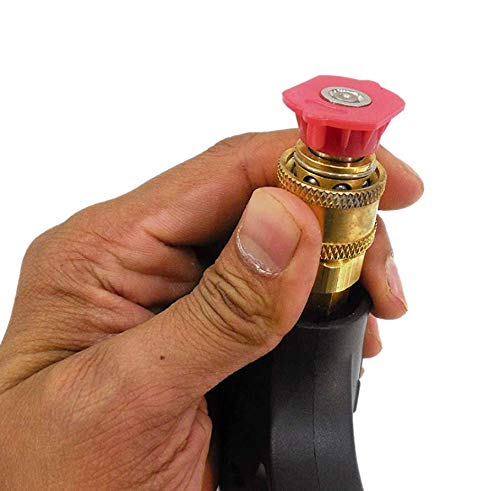 KROST Pressure Washer Gun | Foam Lance | Foam Cannon Adjustable Jet Wash Quick Release 5 Pressure Washer Nozzles. (Soap Nozzle), Brass - Image 4