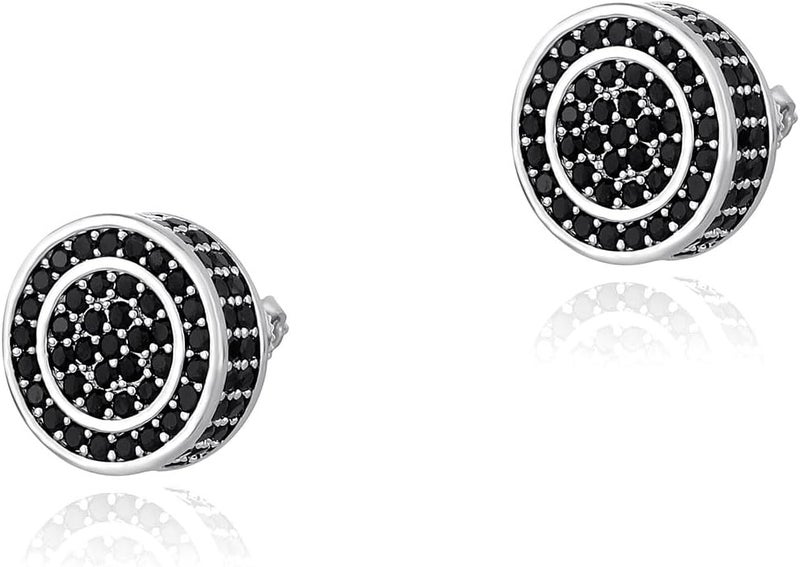 TOPGRILLZ Screw Back Earrings 14K Golden Plated 5A+ Cubic Zirconia Cluster Round Screw On Stud Earrings For Men Women Aretes De Hombre - Image 1