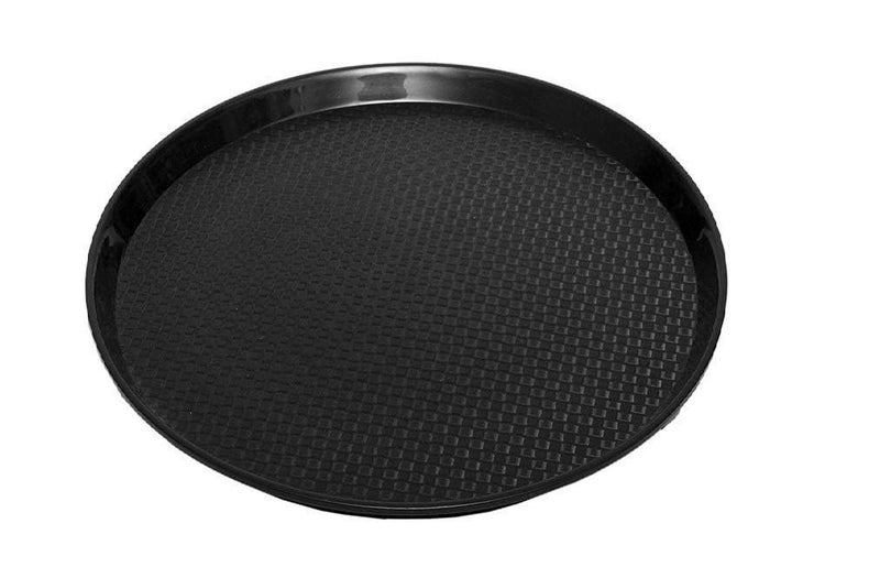 Everbuy® Food Grade with Unbreakable Round Tray for Home Kitchen for Serving Fast Food, Tea, Coffee, Dinner (35 cm, Black) -Set of 1 - Image 4