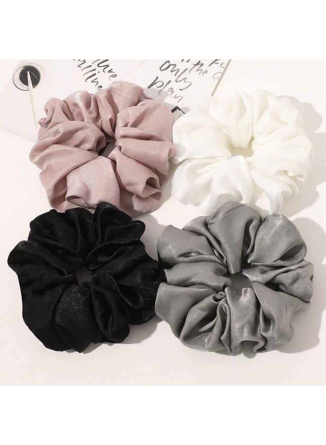 BEAUTRISTRO 3Pc Satin Silk Scrunchies ; 3 Pcs Standard Size Scrunchies Silk Satin Scrunchies For Hair Jumbo Scrunchies For Thick Hair Silk Hair Ties For Women Girls Lady And Children - Image 5