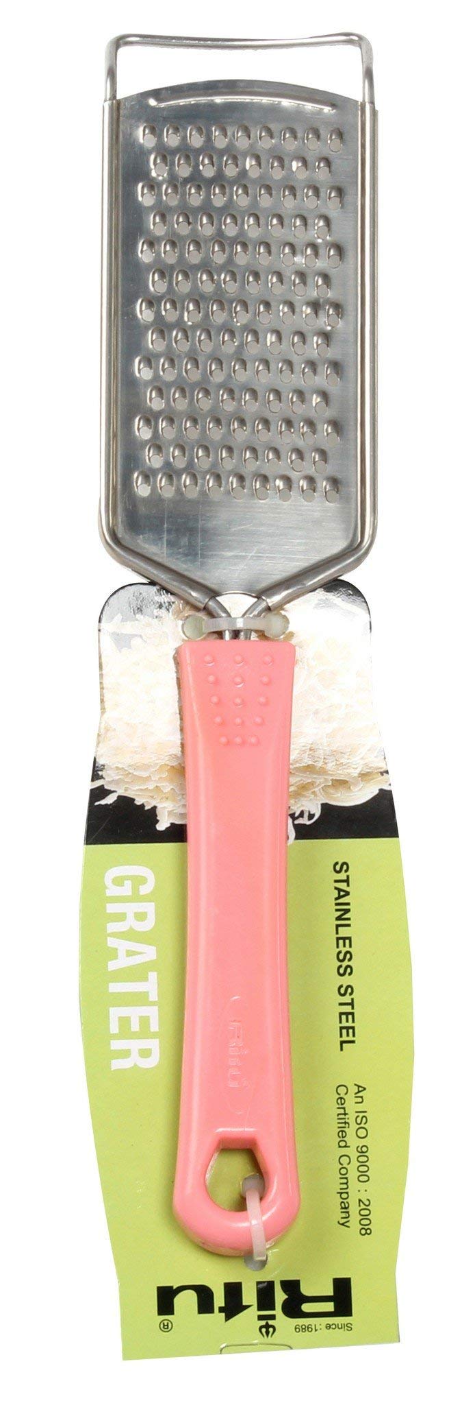 RITU Stainless Steel Cheese Grater for Kitchen | Ideal for Carrot, Ginger, Vegetable Slicer Grinder with Plastic Durable Handle | Rust -Free | Easy to Hold | Dishwasher Safe | Multicolor - Image 3