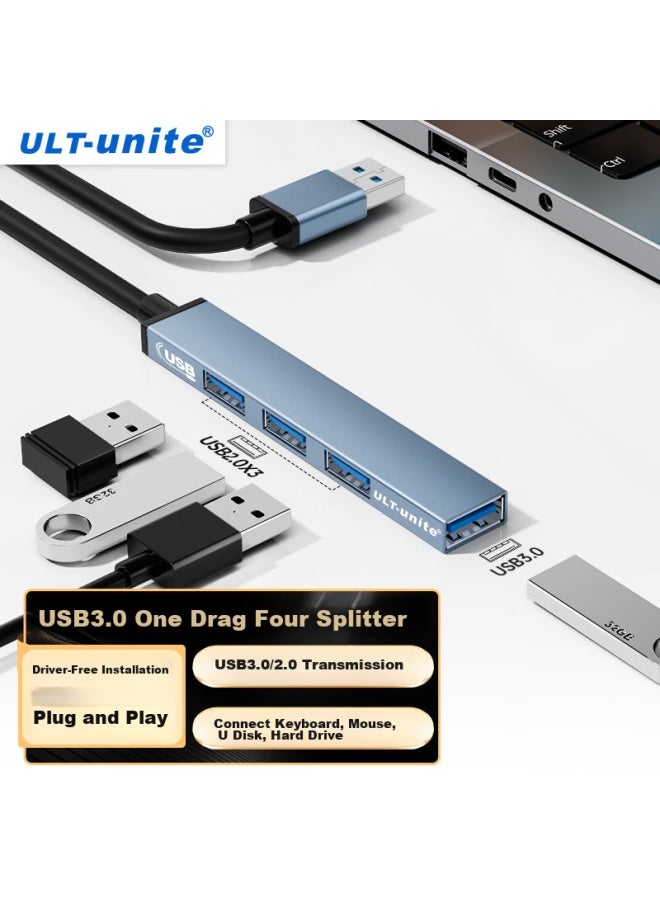 Ult-unite Usb 3.0 Splitter Hub High Speed 4-port Hub Hub For Laptop Usb Hard Drive Data Transfer Mouse Keyboard Adapter - Image 1