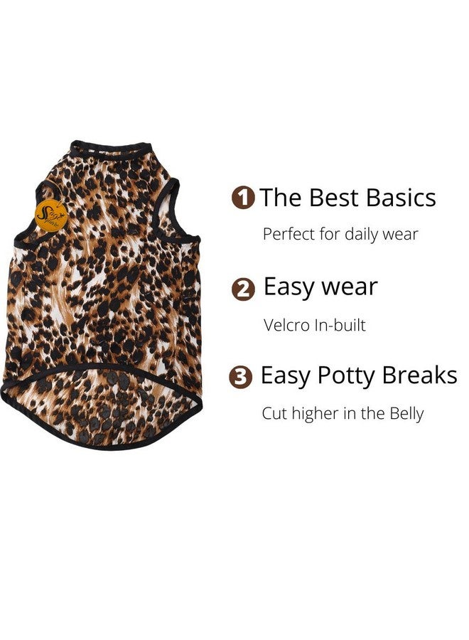 سايج سكوير تي شيرت مطبوع عليه صورة كلب مجنونة، تي شيرت عصري للكلاب، خفيف الوزن وناعم للغاية، ملابس مريحة وجيدة التهوية للكلاب، ملابس عصرية (طبعة جلد النمر) (مقاس كبير جدًا - 28 بوصة) - Image 5