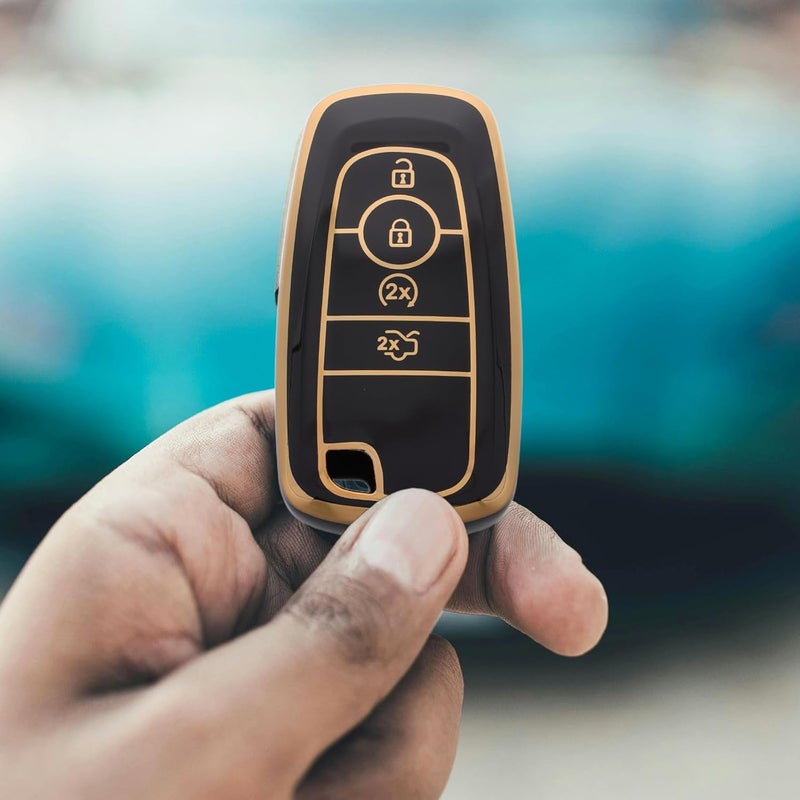 Car Key Fob Cover TPU Shell Protector Compatible with Ford 4/5 Button Remote Key Case Black - Image 5