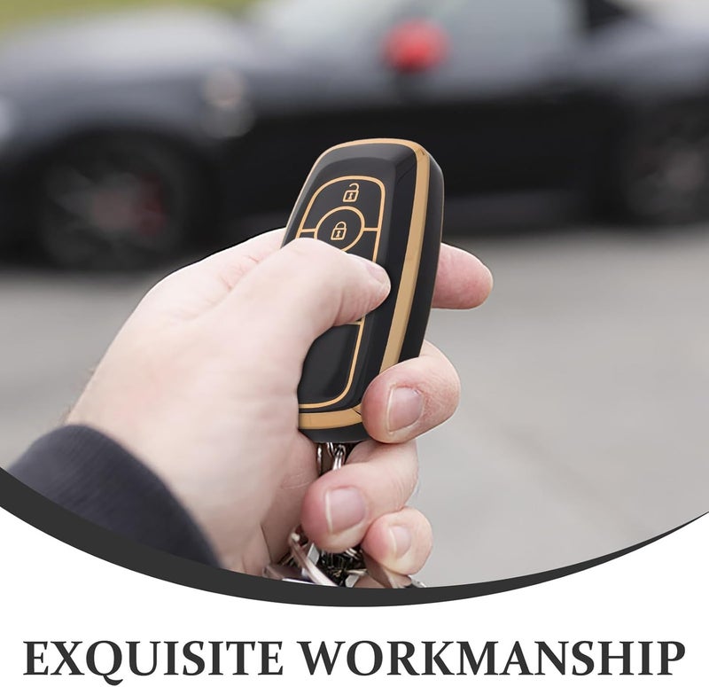 Car Key Fob Cover TPU Shell Protector Compatible with Ford 4/5 Button Remote Key Case Black - Image 3