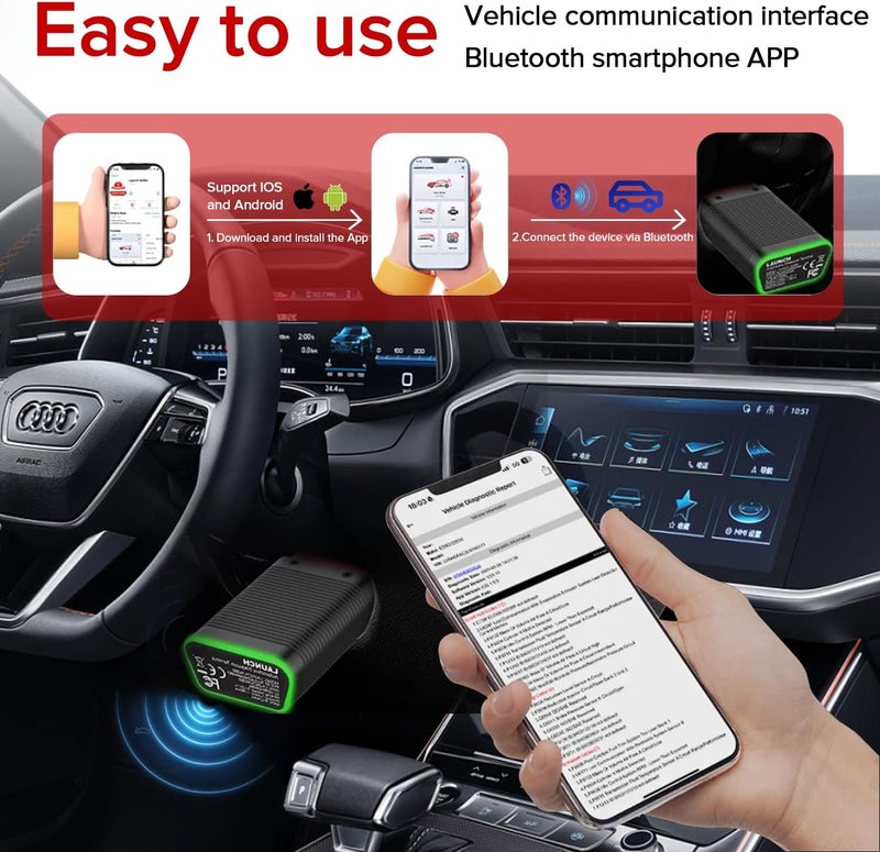 LAUNCH AIOBD Bluetooth OBD2 Scanner - Full System Diagnostics with AI Fault Explanation - Image 2