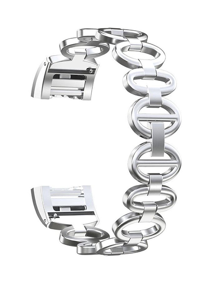 ISank Replacement Watch Band For Fitbit Charge 2 Silver - Image 1