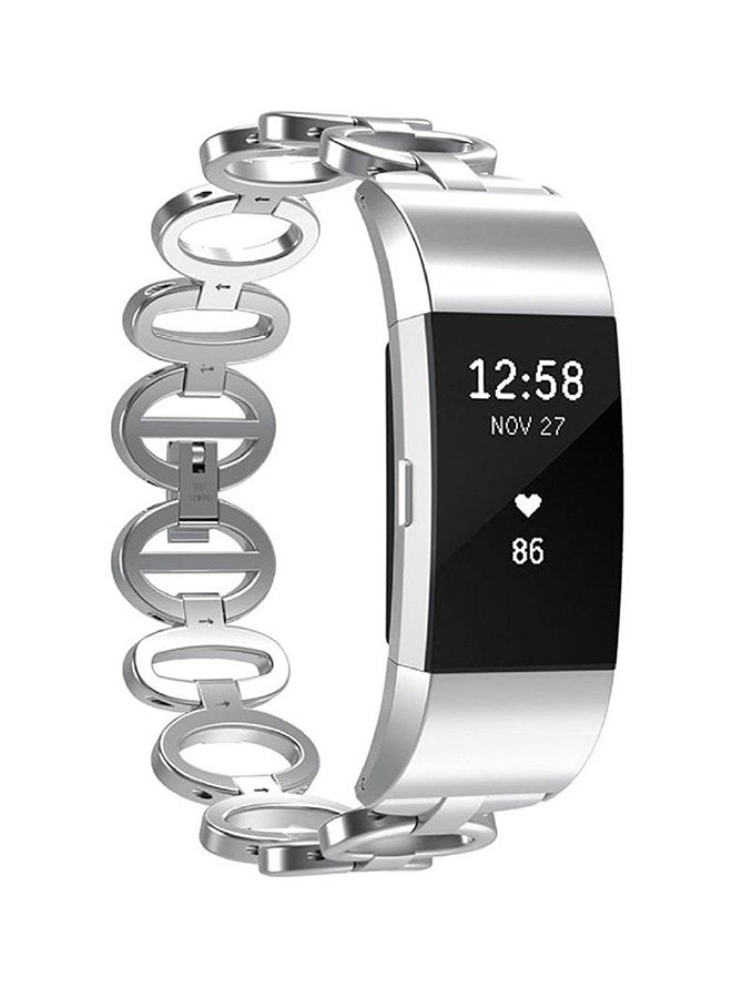 ISank Replacement Watch Band For Fitbit Charge 2 Silver - Image 4