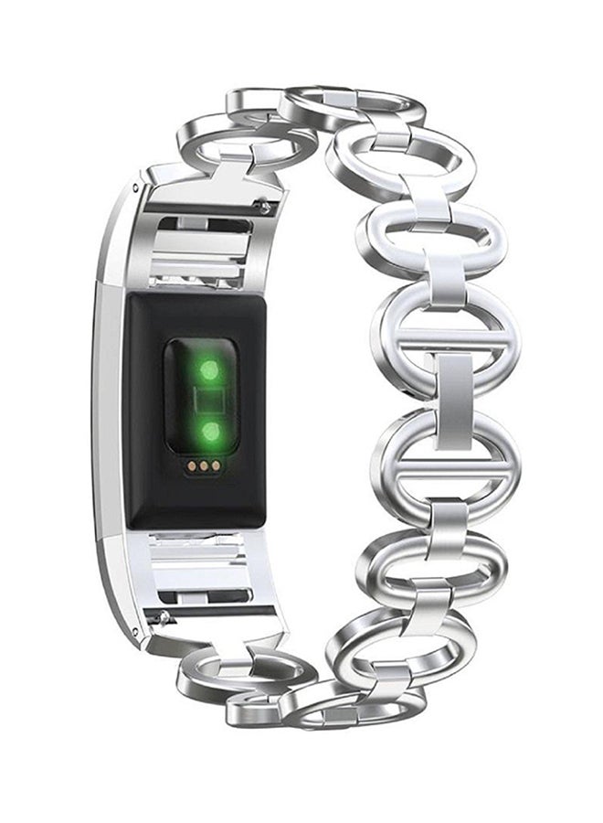 ISank Replacement Watch Band For Fitbit Charge 2 Silver - Image 3