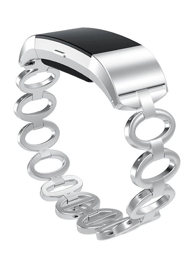 ISank Replacement Watch Band For Fitbit Charge 2 Silver - Image 5