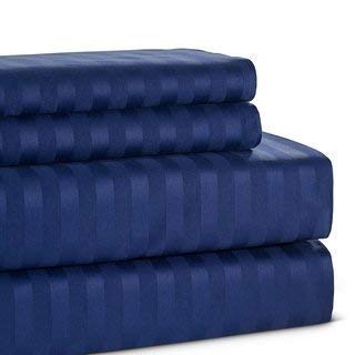 Laying Style™ 350TC Microfiber Glace Cotton AC Comforter Set King Size Double Bed with 1 Flat bedsheet-90x100 inch and Two Pillow Covers II 4 pc Bedding Set- Plain Blue - Image 2