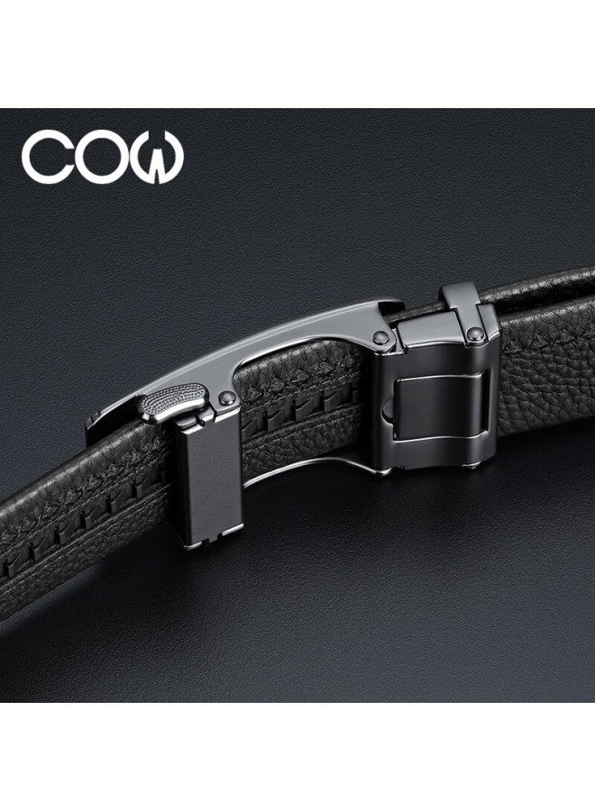 Cow Men's Leather Belt, Fashionable Top-grain Cowhide Automatic Buckle Belt Gift Box, Business Trouser Belt, Birthday Gift For Boyfriend - Image 5