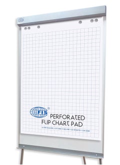 FIS FIS Perforated Flip Chart Pad, 100 GSM, Size:810x585mm, 25mm Square-20 Sheets - FSFC20-25MM  - Image 5