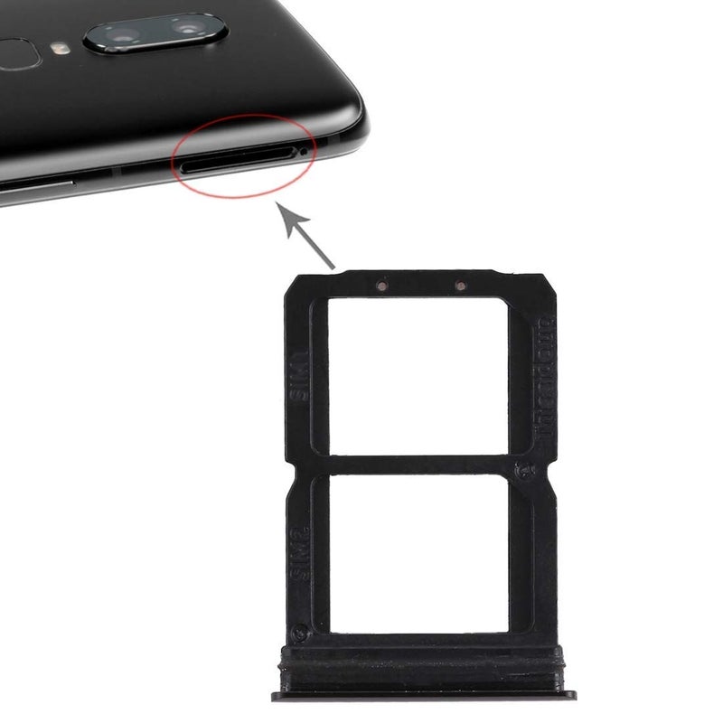 ® Dual SIM Card Tray Compatible with One Plus 6 1+6-6.28 inch 2018 Mirror Black
