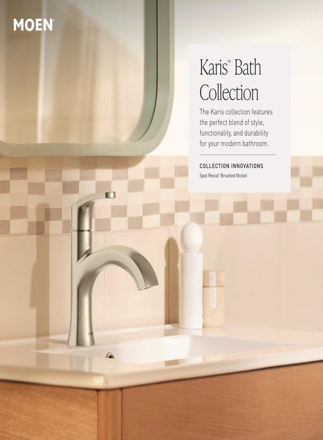 Moen Karis Chrome One-Handle Single Hole Bathroom Sink Faucet with Optional Deck Plate, 84346 - Image 3