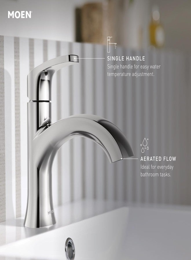 Moen Karis Chrome One-Handle Single Hole Bathroom Sink Faucet with Optional Deck Plate, 84346 - Image 4
