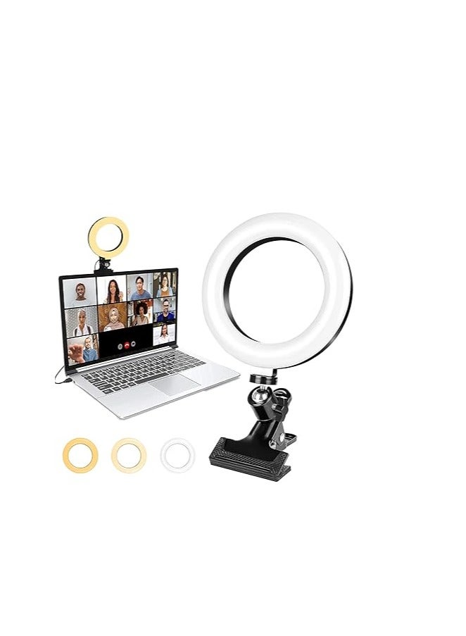 General Video Conference Lighting Kit, 6.3" LED Ring Light for Laptop, 3 Dimmable Zoom Call Lighting 6500k, Remote Working, Self Broadcasting, Live Streaming, Online Teaching, Vlogging, Makeup  - Image 1