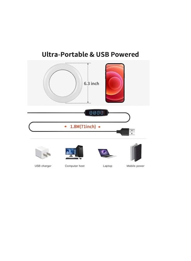 General Video Conference Lighting Kit, 6.3" LED Ring Light for Laptop, 3 Dimmable Zoom Call Lighting 6500k, Remote Working, Self Broadcasting, Live Streaming, Online Teaching, Vlogging, Makeup  - Image 4