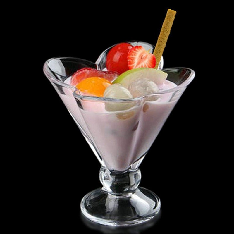 IcyFlame Designer Crystal Clear Glass for Ice Cream Sundaes or Dessert Set of 6 PCs H298Deep Flower - Image 4
