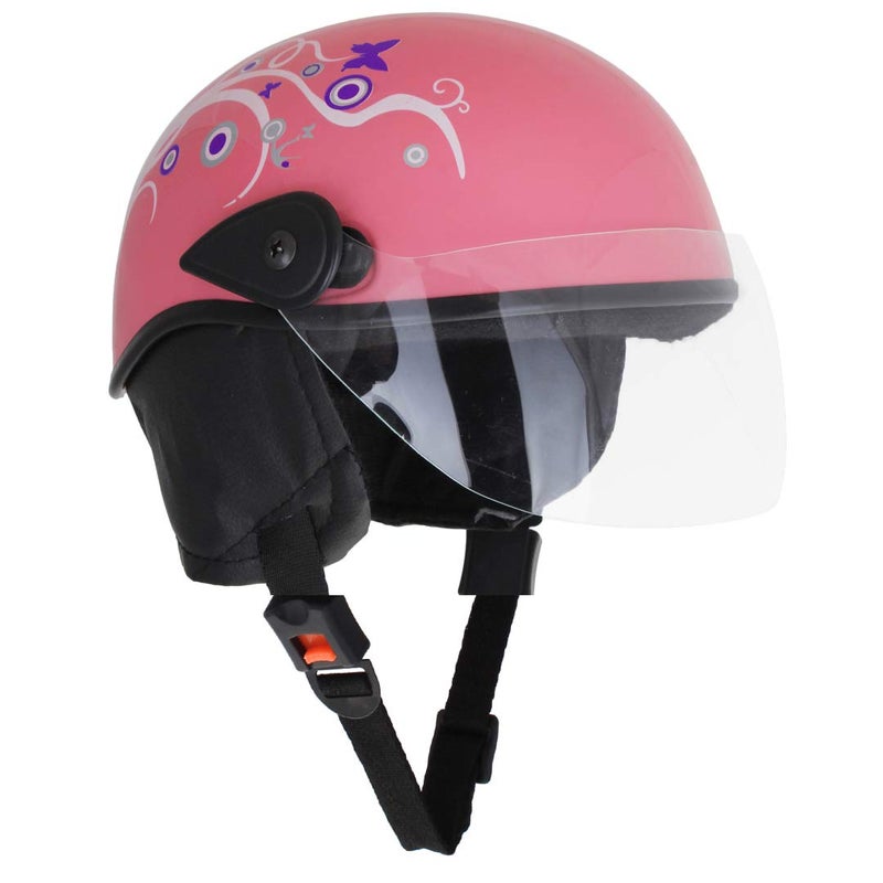 Sage Square Multi-Purpose Half Helmet for Men, Women (Large, Pink Glossy Sticker Design 2) (Non-Motorized) - Image 1