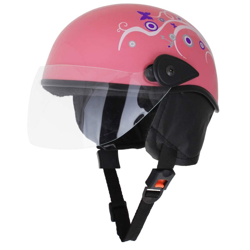 Sage Square Multi-Purpose Half Helmet for Men, Women (Large, Pink Glossy Sticker Design 2) (Non-Motorized) - Image 3