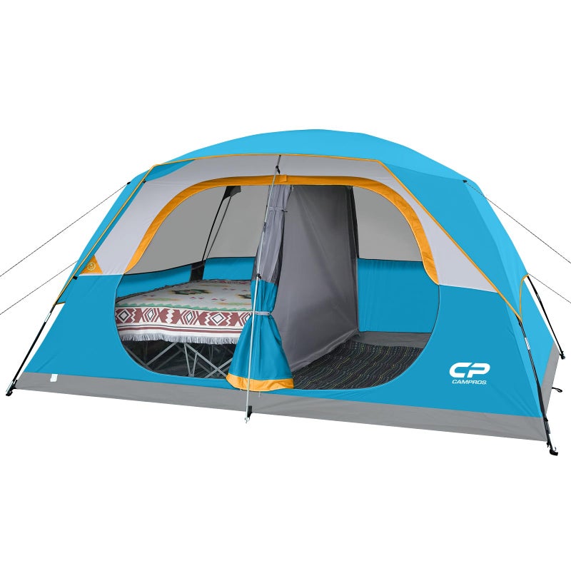 CAMPROS CP Tent 8 Person Camping Tents, Waterproof Windproof Family Dome Tent with Rainfly, Large Mesh Windows, Wider Door, Easy Setup, Portable with Carry Bag (Gray) - Image 4