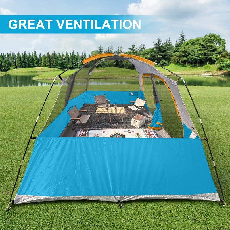CAMPROS CP Tent 8 Person Camping Tents, Waterproof Windproof Family Dome Tent with Rainfly, Large Mesh Windows, Wider Door, Easy Setup, Portable with Carry Bag (Gray) - Image 5