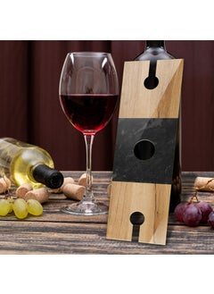 DECORITA Glass Wine Bottle and Glass Holder | Aldo | 10CMx32CM  - Image 1