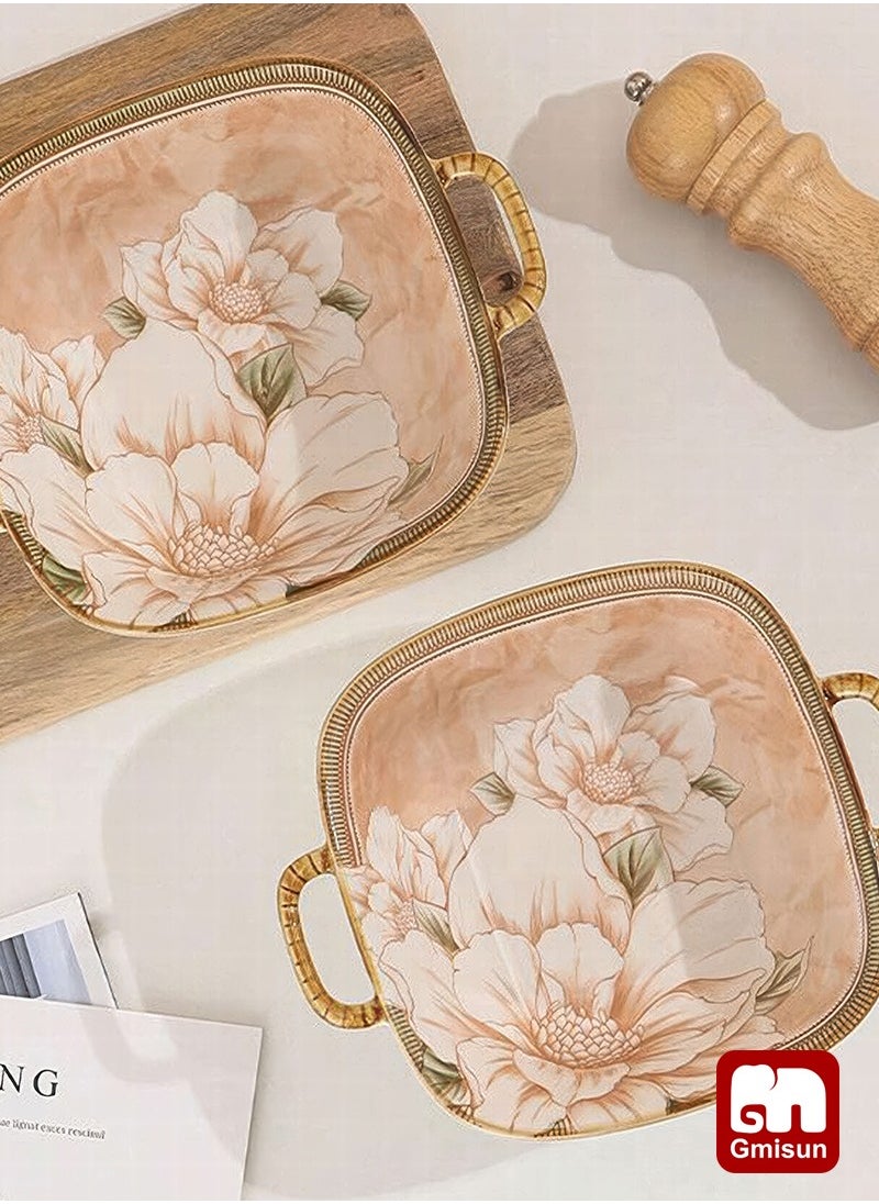 Gmisun 6 Pcs Dinnerware Set Japanese Style Garden Flowers Design Luxury High End Elegant Perfect Gift Set with Gorgeous Design and Original Colorful Flowers  - Image 5