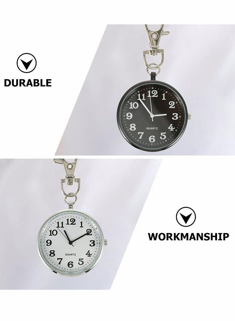 Excefore 2 Pcs Large Dial Nurse Pocket Watch with Keychain - Image 5