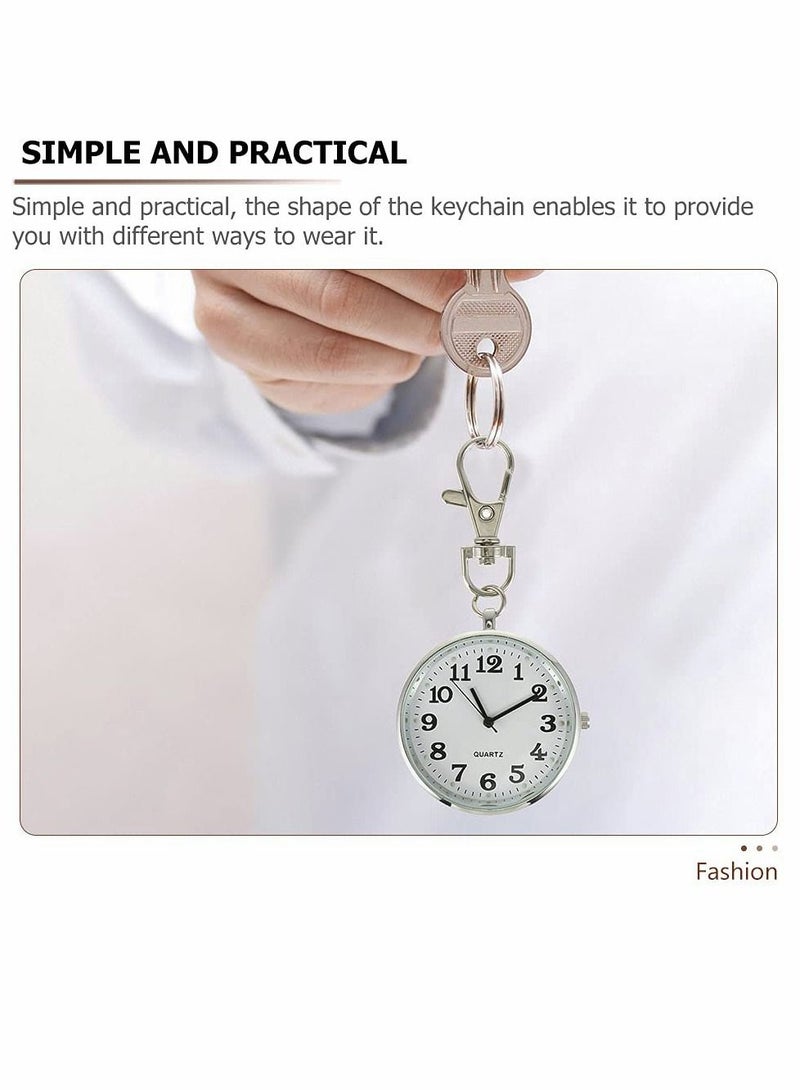 Excefore 2 Pcs Large Dial Nurse Pocket Watch with Keychain - Image 4