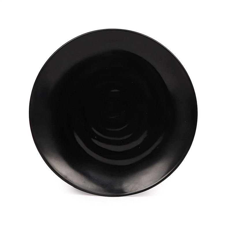 Coolkart Black Matte Side Plates Melamine Plates for Dinner Quarter Plates 8 Inches Dishwasher Microwave Safe Pack of 4 - Image 2