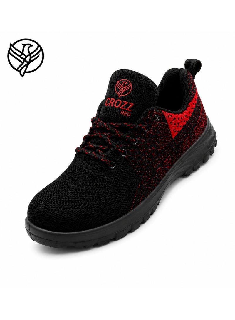 CROZZ Men and Women Safety Shoes, 200 Joules Steel Cap Protective Toe, Anti-Static Lightweight Breathable Knit Industrial Work and Construction Safety Sneakers - Image 1