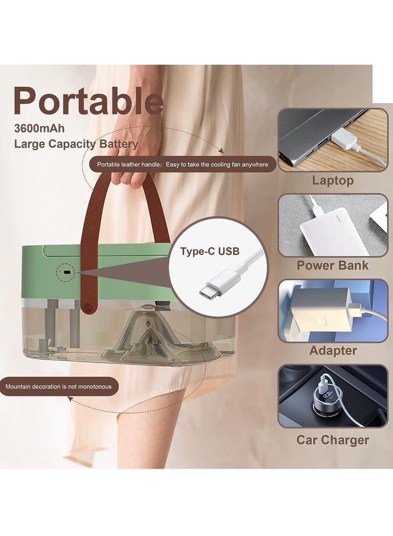 Loquat Rechargeable Portable Air Conditioner Fan Mini Evaporative Air Cooler with 7 Colors LED Light 1/2/3 H Timer 3 Wind Speeds and 3 Spray Modes for Office Home - Image 4