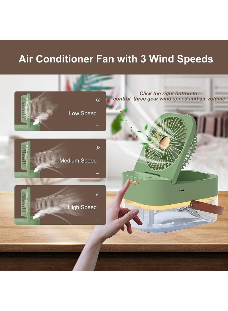 Loquat Rechargeable Portable Air Conditioner Fan Mini Evaporative Air Cooler with 7 Colors LED Light 1/2/3 H Timer 3 Wind Speeds and 3 Spray Modes for Office Home - Image 2