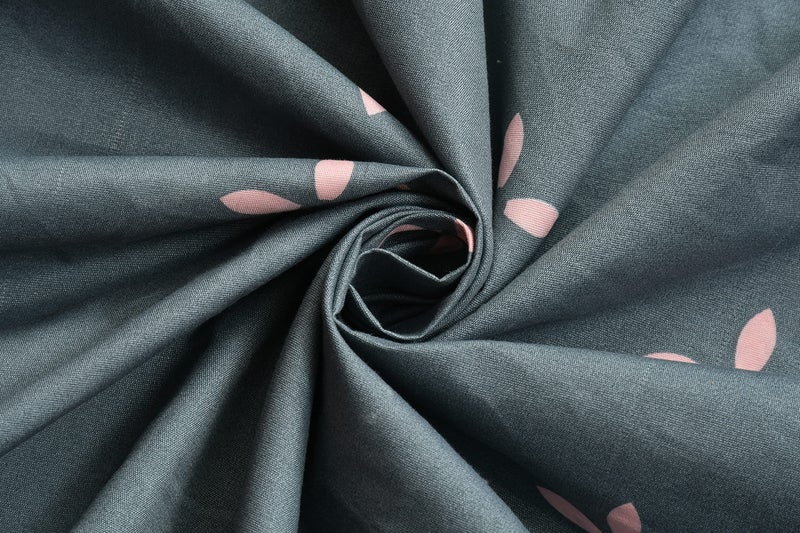 KAWI Presents Cotton Blend 200 TC Elastic Fitted Bedsheet Double Bed (72"X 78")-Grey Pink Flower Print - Image 3