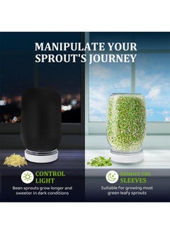 HASTHIP HASTHIP® Seed Sprouting Jar Kit - Bean Sprouts Growing Kit - 32OZ Glass Sprouting Mason Jar with Ventilation Mesh Screen Sprouting Lids & Light Shield - Sprouting Kit for Homemade Edible Sprouts  - Image 4