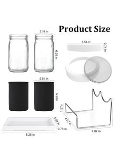 HASTHIP HASTHIP® Seed Sprouting Jar Kit - Bean Sprouts Growing Kit - 32OZ Glass Sprouting Mason Jar with Ventilation Mesh Screen Sprouting Lids & Light Shield - Sprouting Kit for Homemade Edible Sprouts  - Image 2