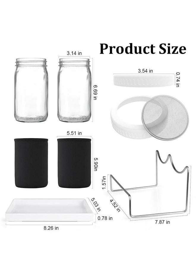 HASTHIP - HASTHIP® Seed Sprouting Jar Kit - Bean Sprouts Growing Kit - 32OZ Glass Sprouting Mason Jar with Ventilation Mesh Screen Sprouting Lids & Light Shield - Sprouting Kit for Homemade Edible Sprouts - Image 1