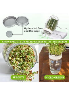HASTHIP HASTHIP® Seed Sprouting Jar Kit - Bean Sprouts Growing Kit - 32OZ Glass Sprouting Mason Jar with Ventilation Mesh Screen Sprouting Lids & Light Shield - Sprouting Kit for Homemade Edible Sprouts  - Image 5