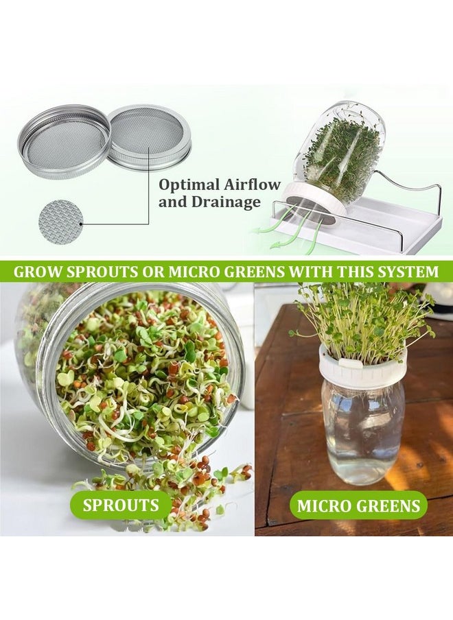 HASTHIP - HASTHIP® Seed Sprouting Jar Kit - Bean Sprouts Growing Kit - 32OZ Glass Sprouting Mason Jar with Ventilation Mesh Screen Sprouting Lids & Light Shield - Sprouting Kit for Homemade Edible Sprouts - Image 1