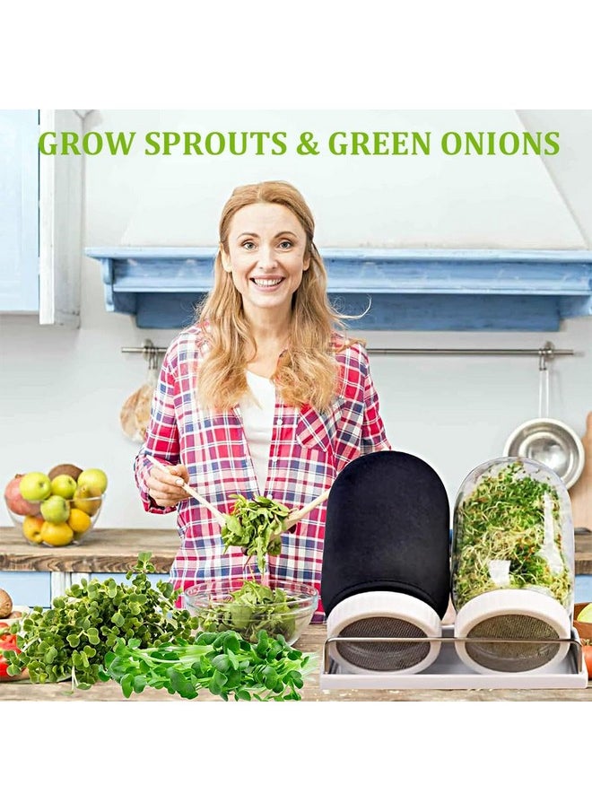 HASTHIP - HASTHIP® Seed Sprouting Jar Kit - Bean Sprouts Growing Kit - 32OZ Glass Sprouting Mason Jar with Ventilation Mesh Screen Sprouting Lids & Light Shield - Sprouting Kit for Homemade Edible Sprouts - Image 1