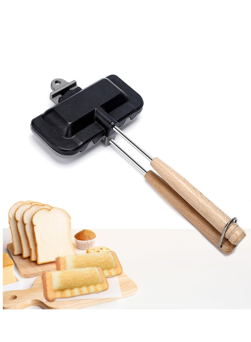 SYOSI Hot Sandwich Maker, Double-Sided Sandwich Baking Pan, Double Sided Frying Pan for Breakfast, Hot Dog Toaster, Campfire Sandwich Maker  - Image 1