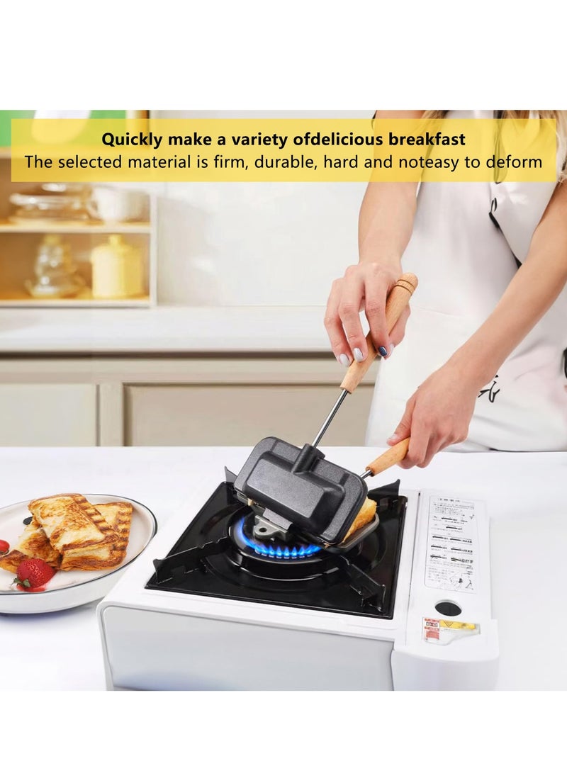 SYOSI Hot Sandwich Maker, Double-Sided Sandwich Baking Pan, Double Sided Frying Pan for Breakfast, Hot Dog Toaster, Campfire Sandwich Maker  - Image 3